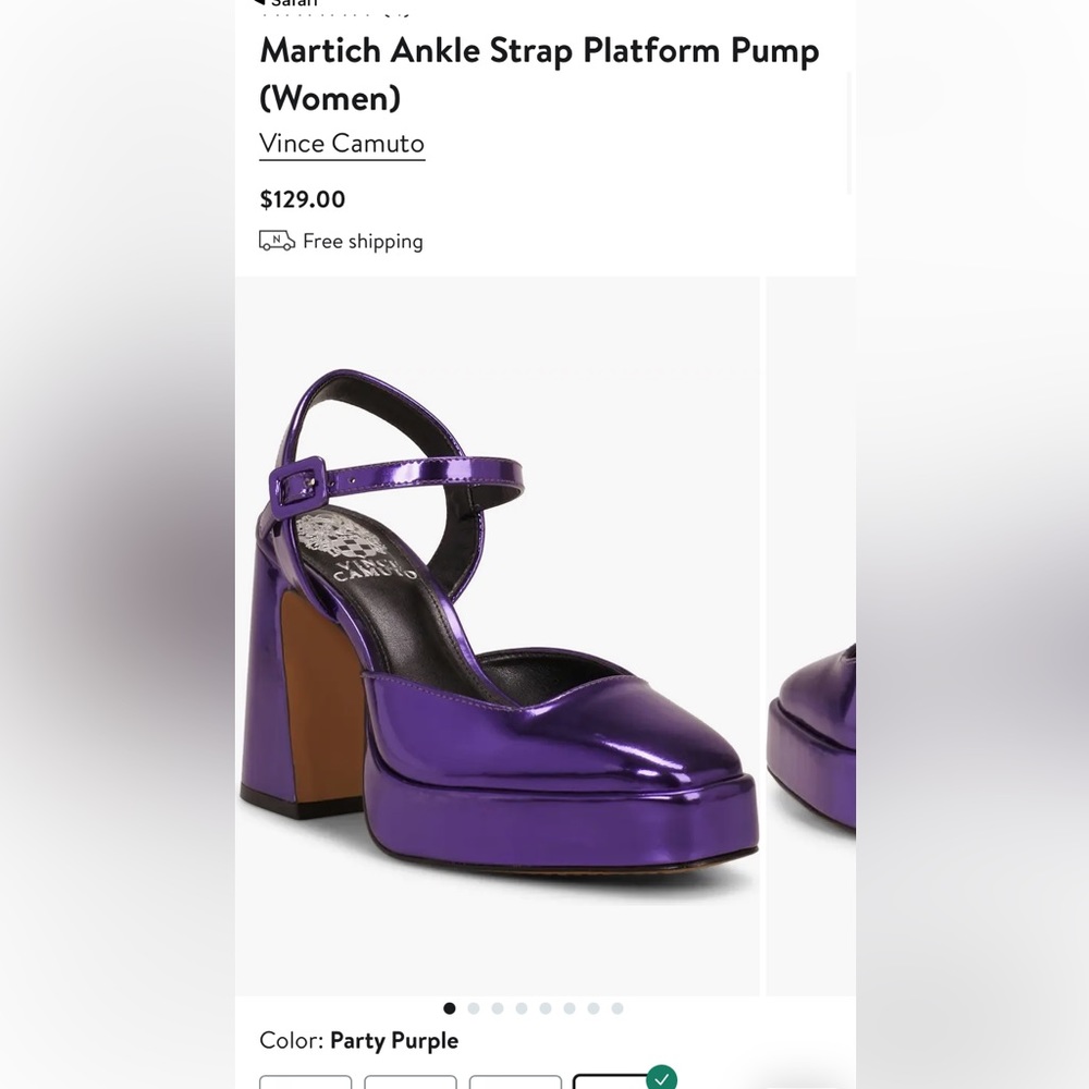 Martich Ankle Strap Platform Pump Gorgeous Purple